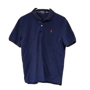 Ralph Lauren Polo Shirt Mens Black L Solid Red Logo